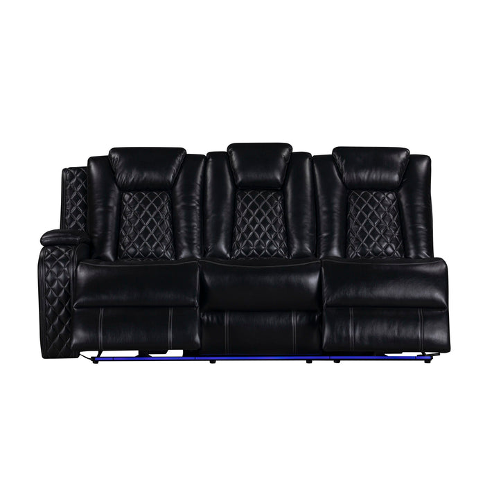 Orion II - Laf Sofa With Power Headrest & Footrest - Black