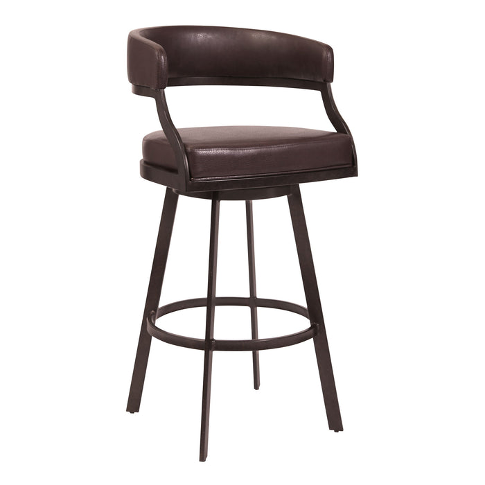 Saturn - 26" Counter Height Barstool - Auburn Bay And Brown Faux Leather