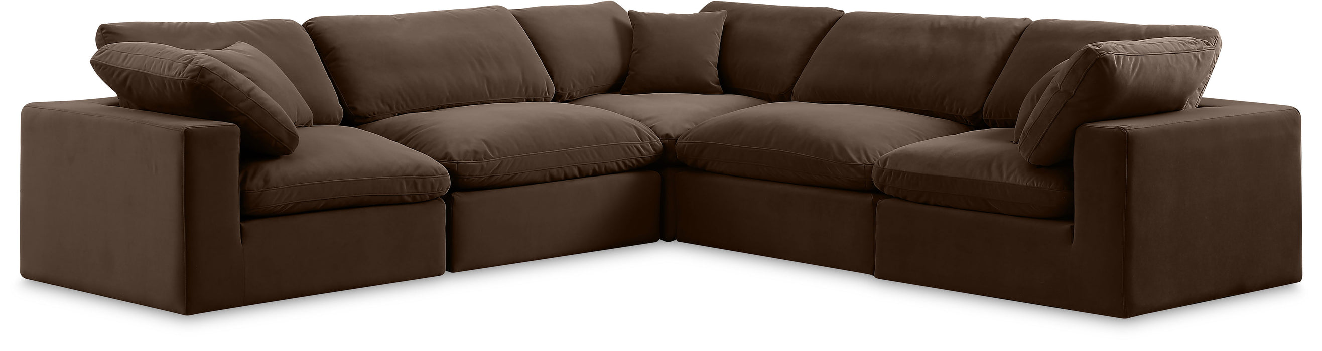 Comfy - 5 Piece Velvet Modular Corner Sectional