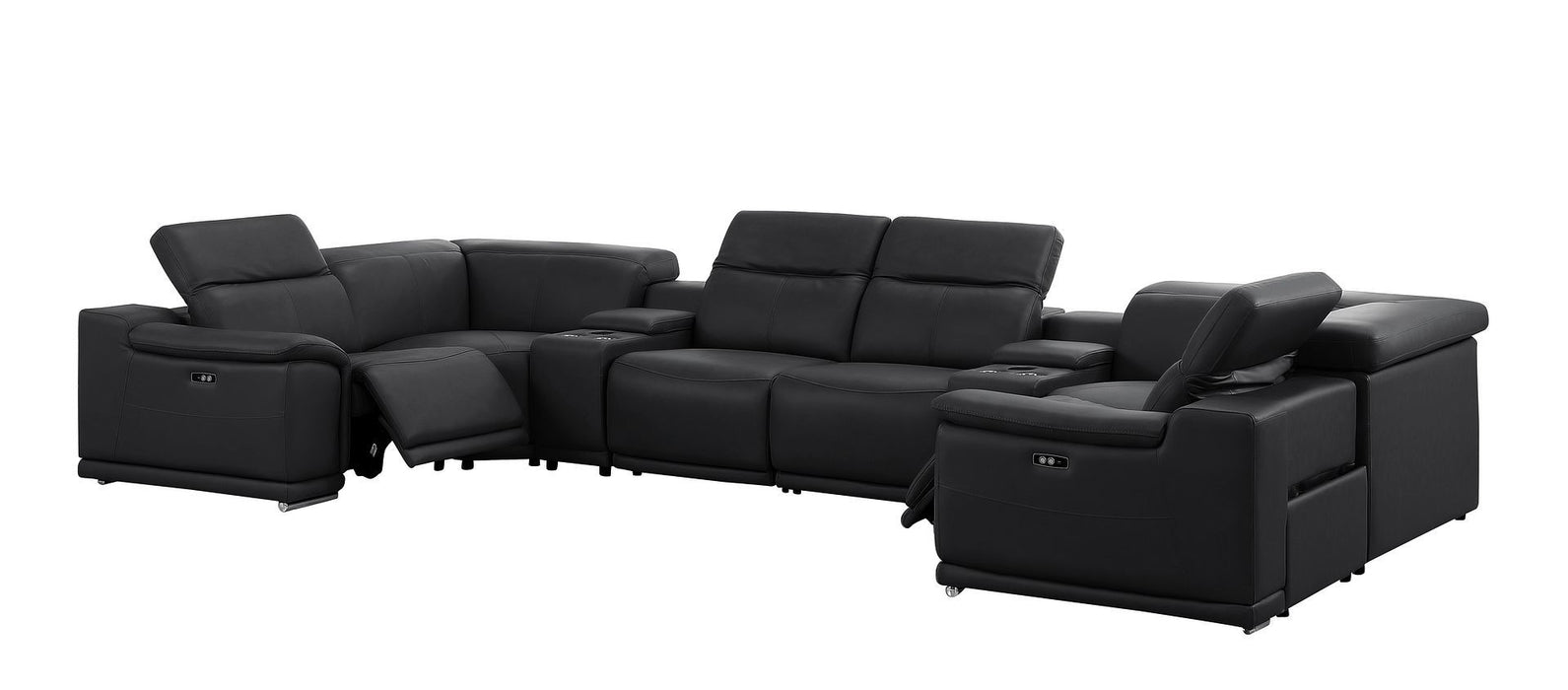 2679 - 8-Piece U-Shaped Power Reclining Sectional In Genuine Leather (2 Recliners)