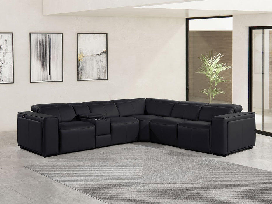 1224 - 6-Piece L-Shaped Sectional Sofa In With 3 Power Recliners & Power Headrests