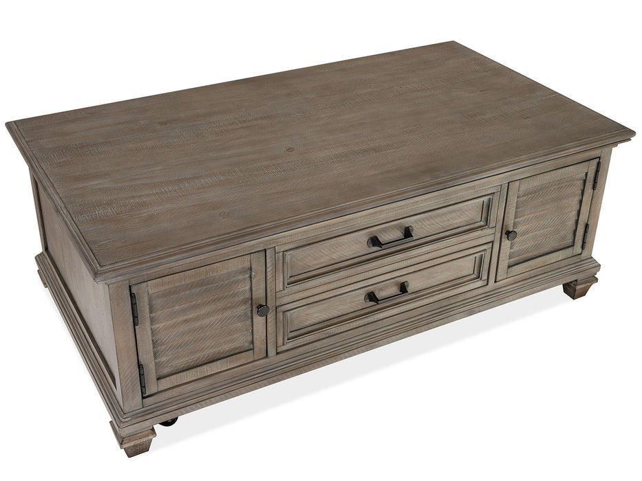 Lancaster - Lift Top Storage Cocktail Table (With Casters) - Dove Tail Gray