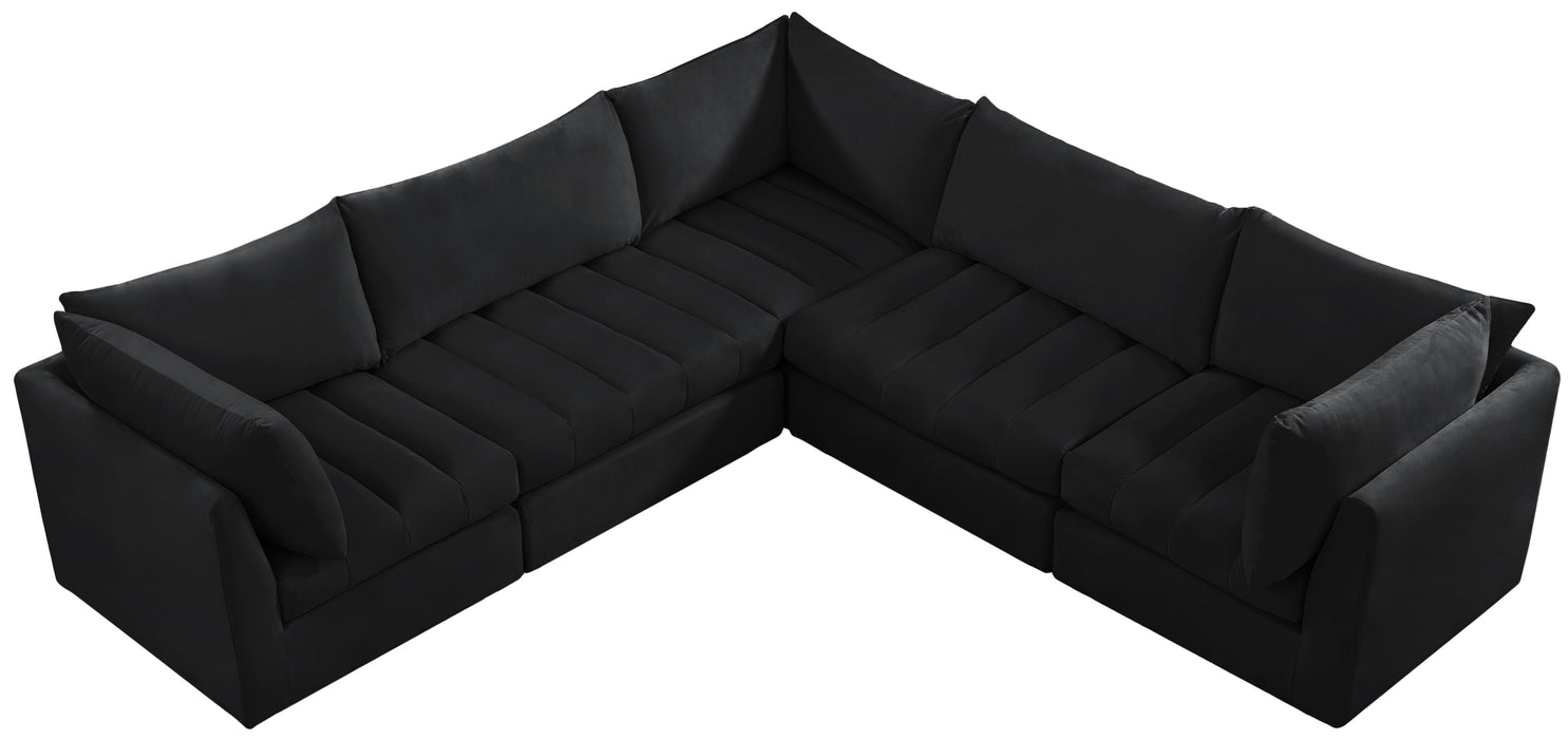 Jacob - Modular Sectional 5 Piece - Black - Fabric