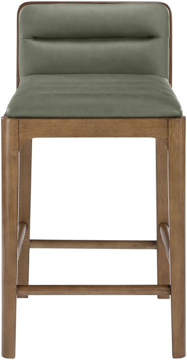 Ellis - Vegan Leather Upholstered Counter Stool (Set of 2) - Brown Base