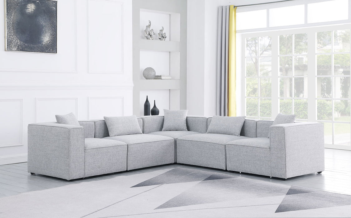 Cube - Modular Sectional 5 Piece - Gray - Modern & Contemporary