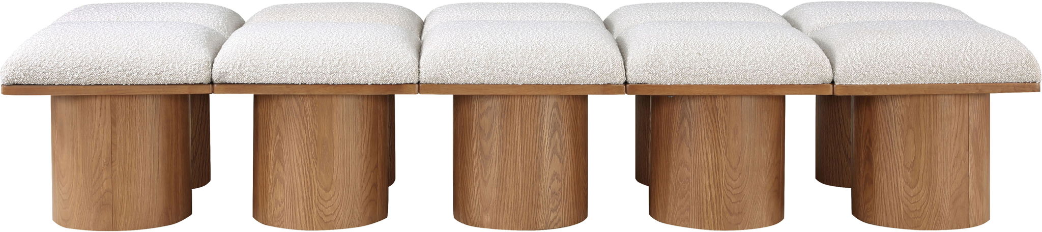 Pavilion - 10 Piece Modular Bench With Brown Base