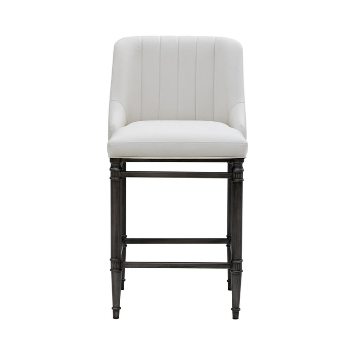 Marvin - Steel Frame Faux Leather Upholstered Counter Height Barstool
