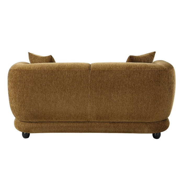 Lennox - Loveseat With 2 Pillows - Brown Chenille