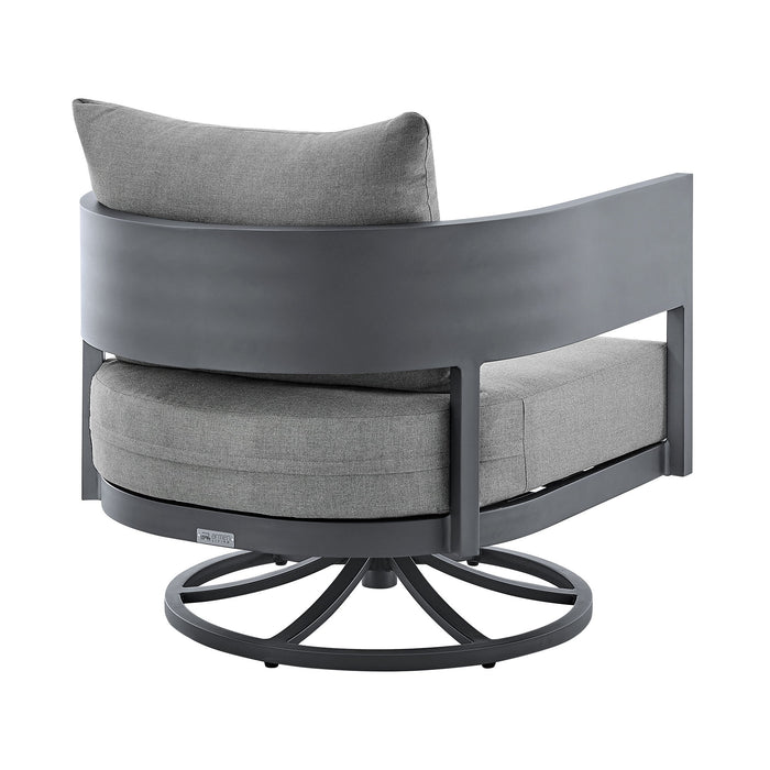 Menorca - Outdoor Patio Swivel Rocking Chair - Gray