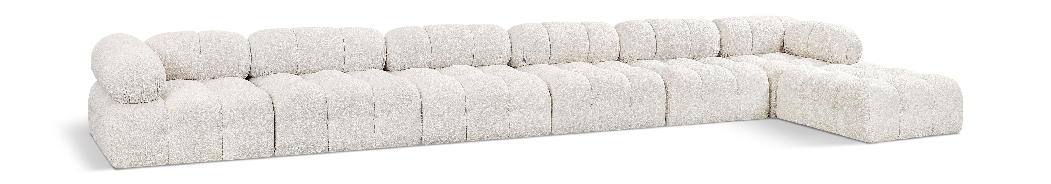 Ames - 7 Piece Boucle Fabric Modular L-Shaped Sectional