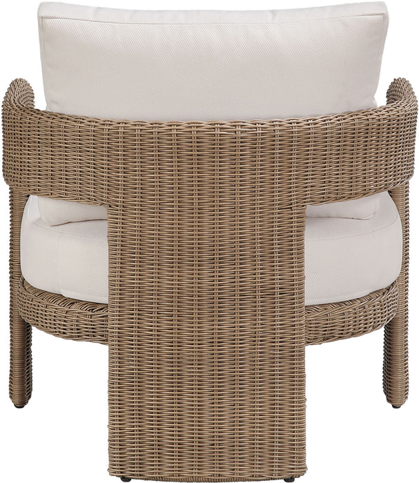 Sandbay - Olefin Water Resistant Fabric And Wicker Outdoor Patio Accent Chair