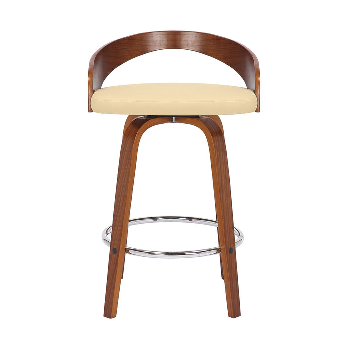 Sonia - 26" Counter Height Swivel Bar Stool - Walnut Wood