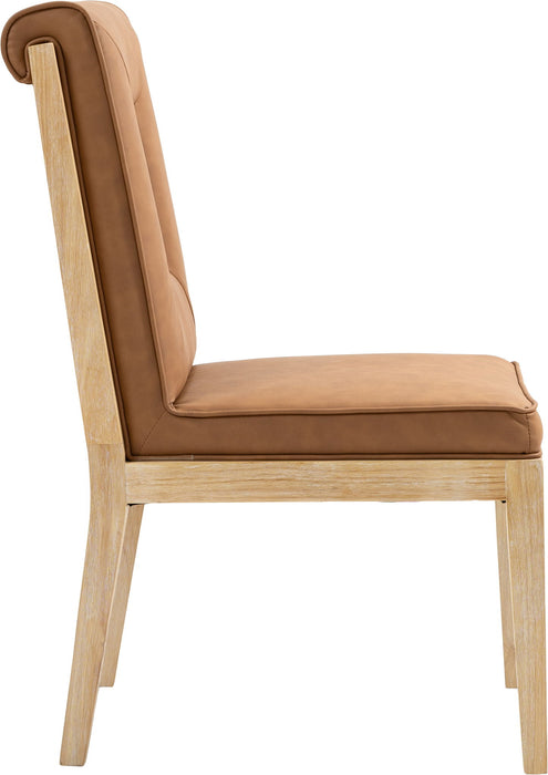 Gwendolyn - Faux Leather Dining Side Chair With Natural Frame (Set of 2)