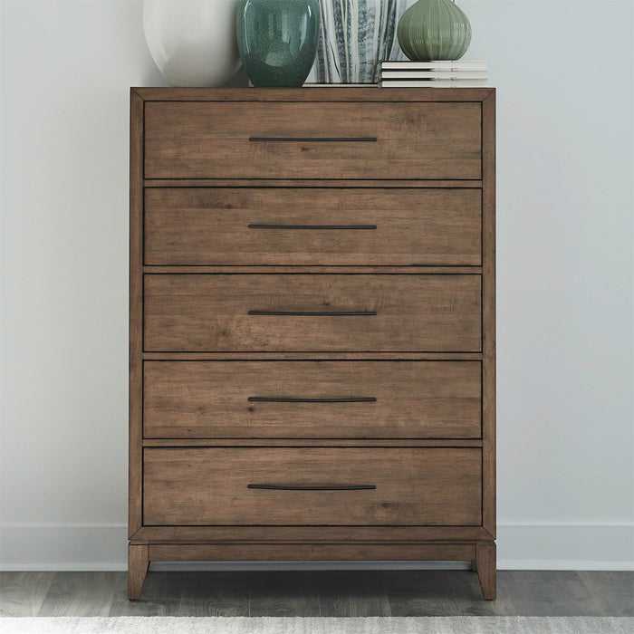 Shaker Lakes - 5 Drawer Chest - Harvest Brown