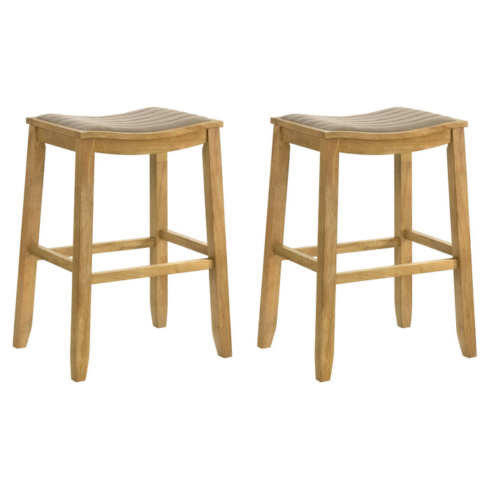 Iyani - Coastal Modern Wood Bar Height Kitchen Bar Stool