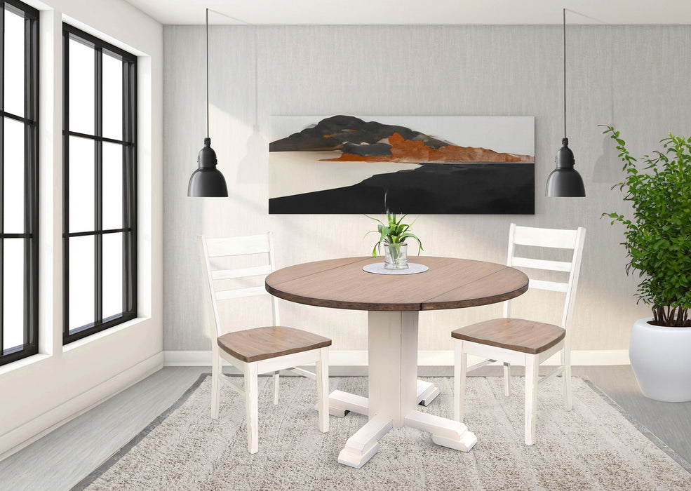 Drop Leaf Round 3 Piece Dining Set
