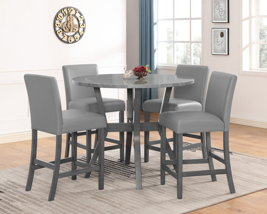 Judson - 5 Piece Counter Height Table Set - Gray