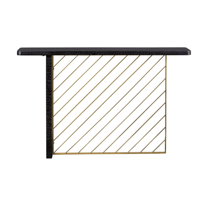 Monaco - Console Table With Antique Brass Accent - Black