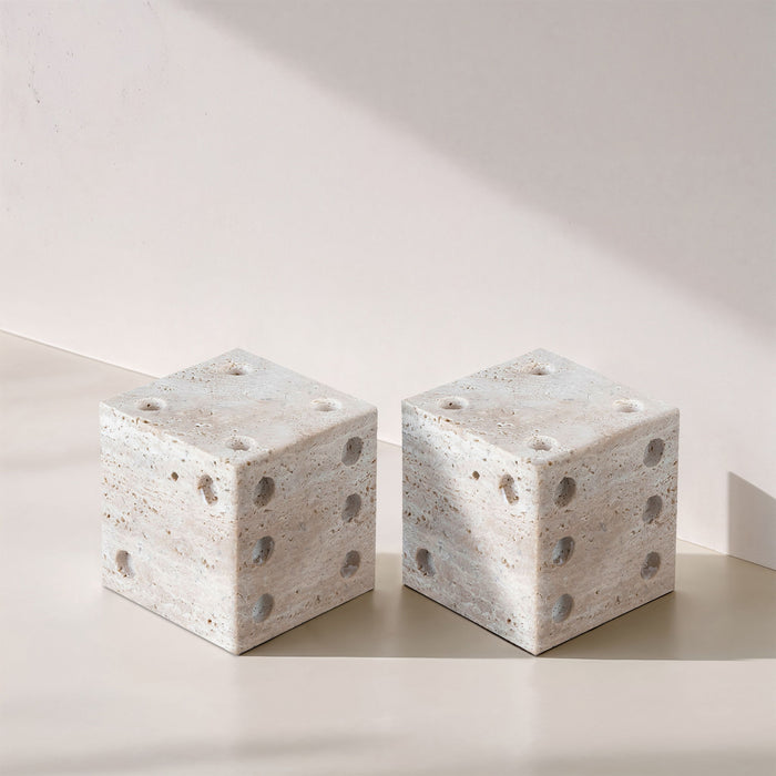 Dice - Travertine Decorative - Natural