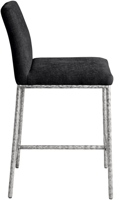Reeves - Chenille Fabric Upholstered Counter Stool (Set of 2) - Silver Base