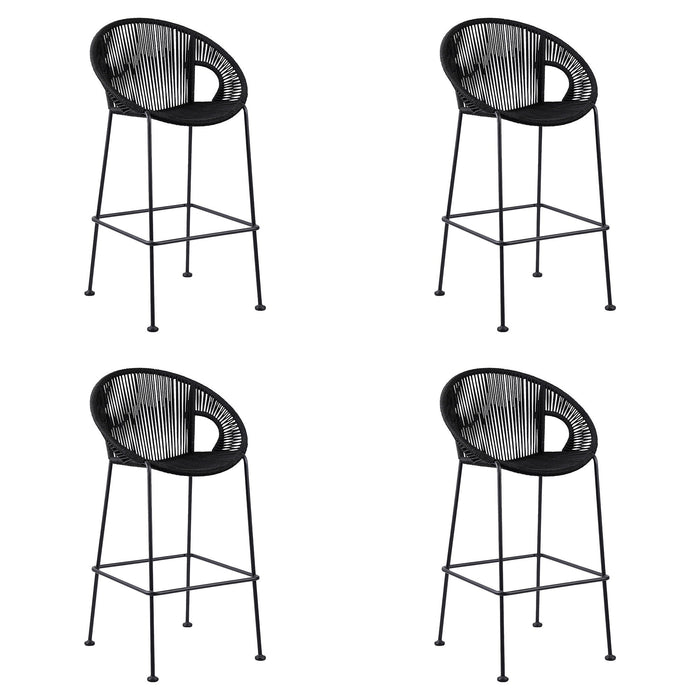 Acapulco - Indoor Outdoor Steel Bar Stool With Rope Set