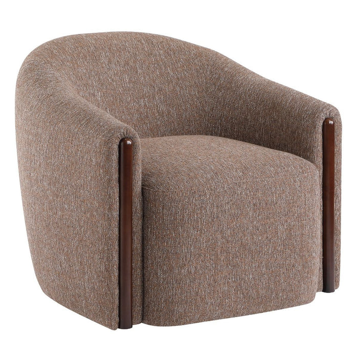 Ballona - Accent Chair With Swivel - Brown Chenille