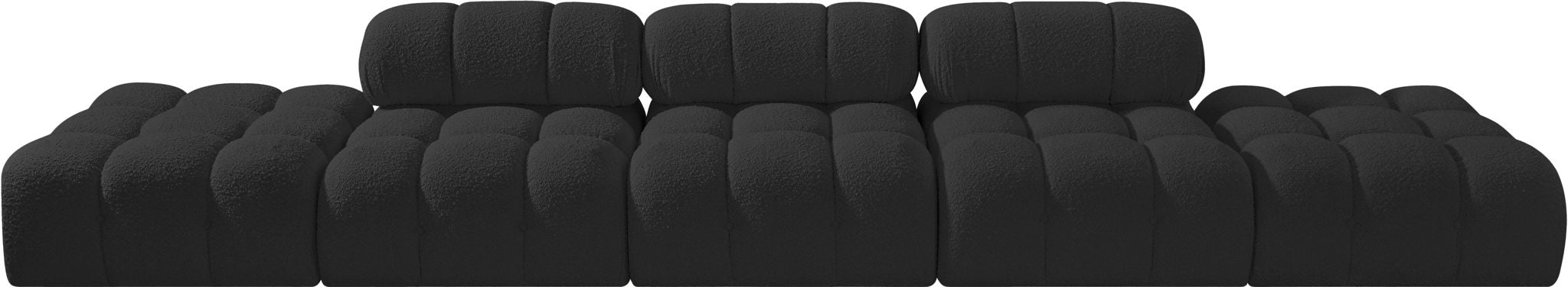 Ames - 5 Piece Boucle Upholstered Modular Sofa With 2 Armless Seats
