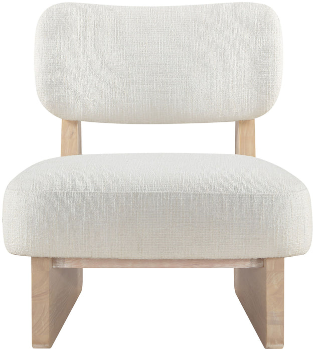 Vetra - Linen Textured Fabric Upholstered Accent Chair With Natural Base