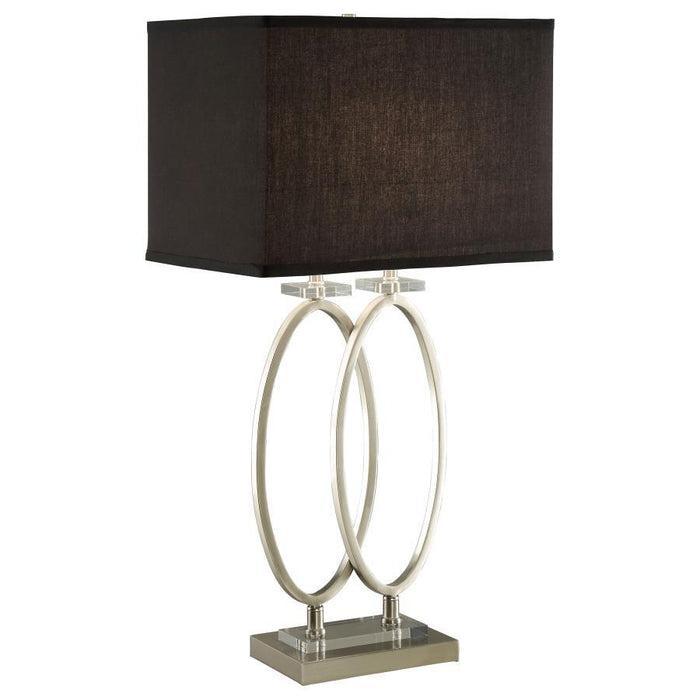 Izuku - Rectangular Shade Table Lamp - Black And Brushed Nickel