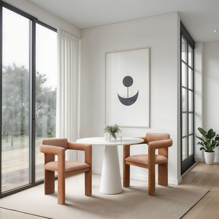 Brenda - Faux Leather Dining Chair (Set of 2) - Cognac