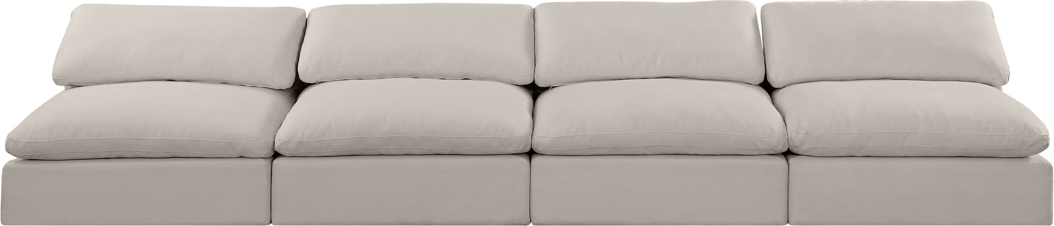 Comfy - Linen Modular Armless Sofa 4 Seats