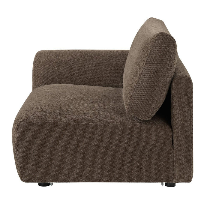 Theodore - Modular Left Facing Arm Chair - Brown Chenille