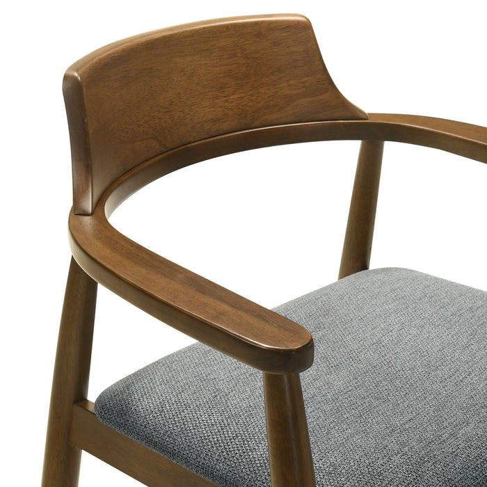 Emorie - Upholstered Solid Wood Dining Chair - Charcoal / Walnut