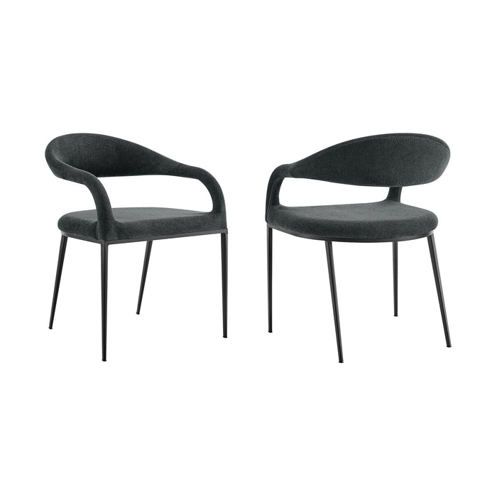 Morgan - Upholstered Dining Chair (Set of 2) - Matte Black Legs