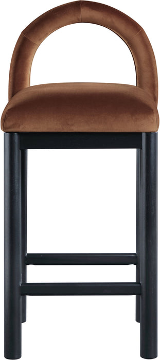 Conrad - Velvet Counter Stool With Black Legs