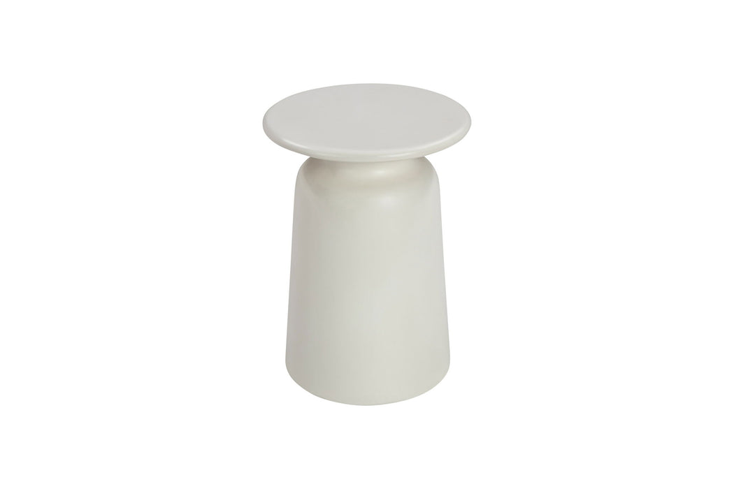 Lithia - Indoor Outdoor Lamp Table - White Concrete Finish