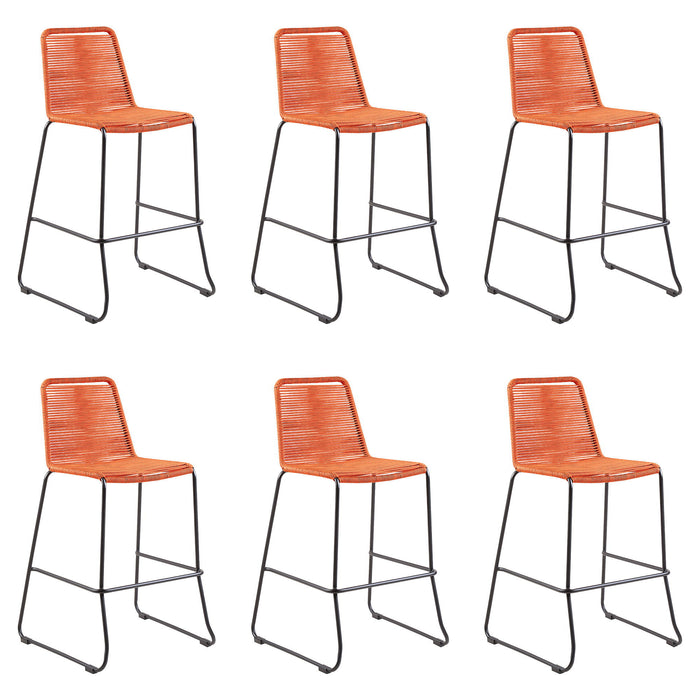Shasta - 30" Outdoor Metal And Rope Stackable Barstool