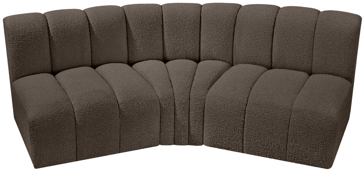 Arc - Boucle Fabric 3 Piece Modular Corner Sofa