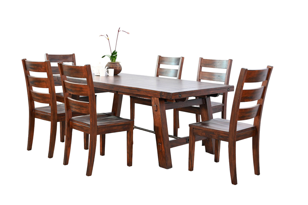 Extension 7 Piece Dining Set With Turnbuckle - Vintage Mocha