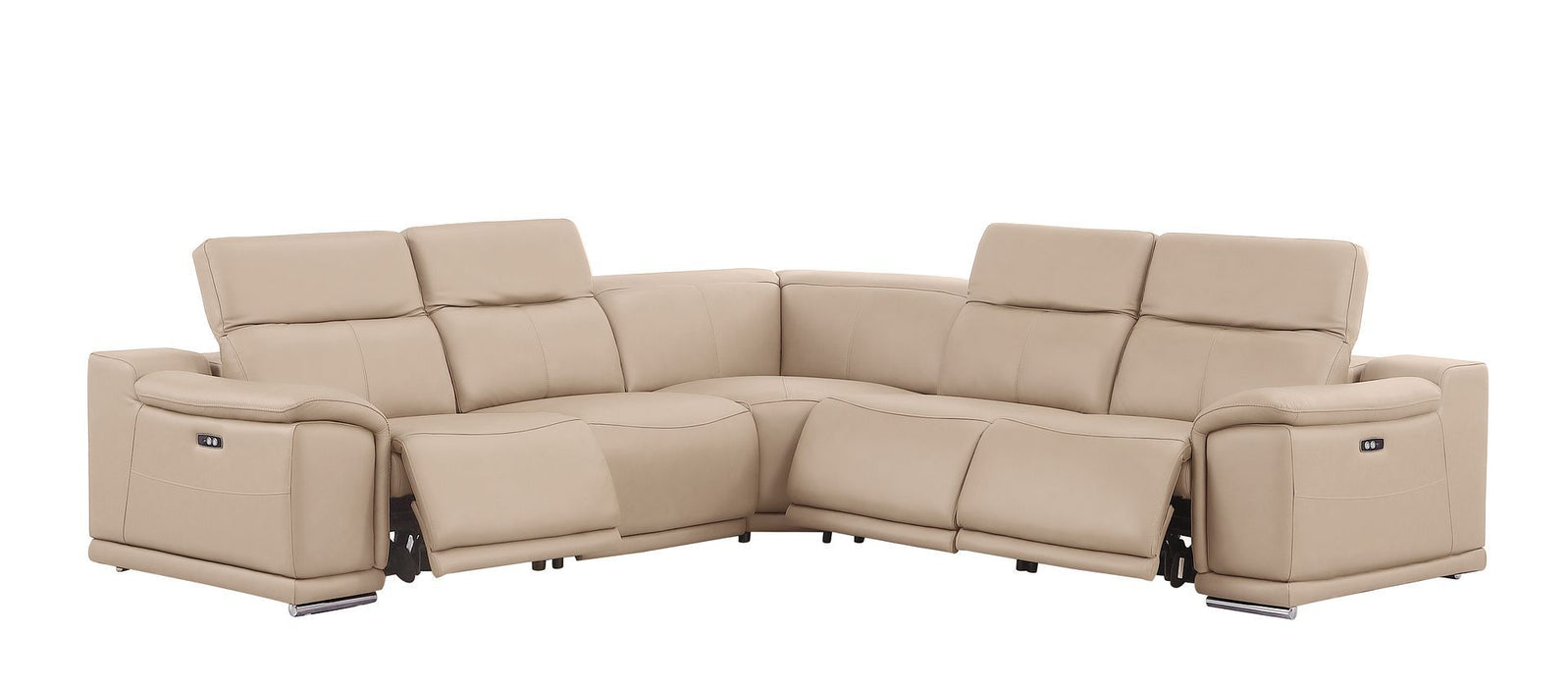 2679 - 5-Piece L-Shaped Power Reclining Sectional In Genuine Leather (3 Recliners)