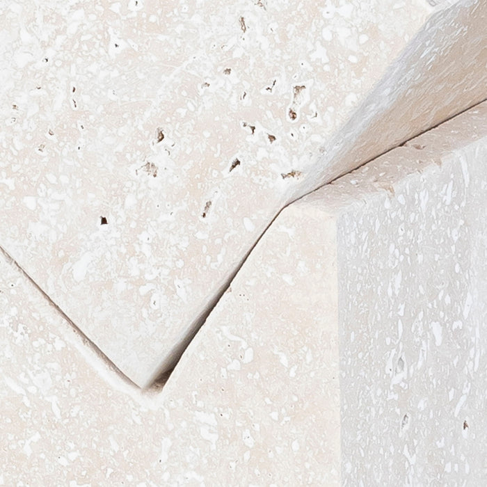 Quad - Travertine Decorative Cube - Natural