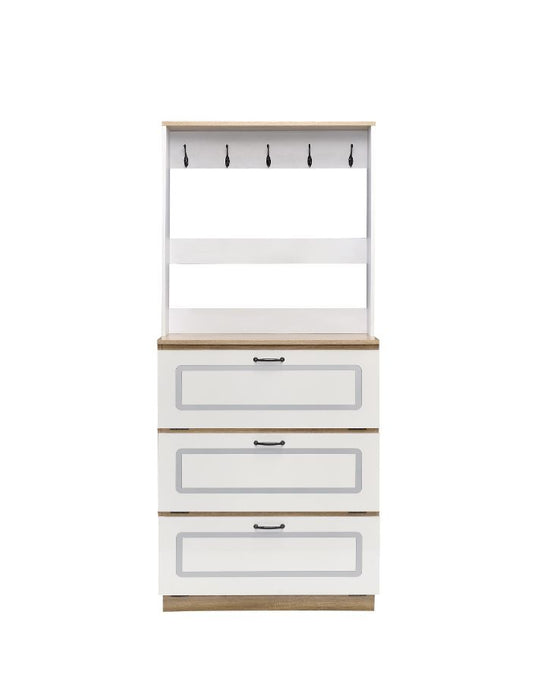Hewett - Shoe Cabinet - Light Oak & White