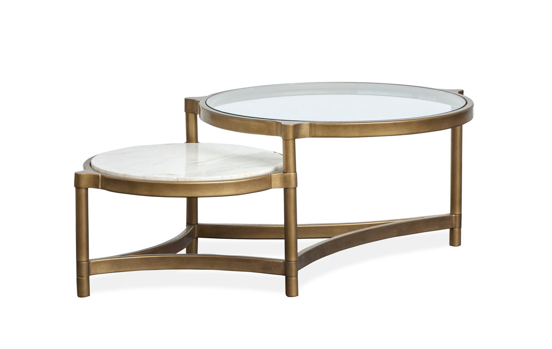 Cassidy - Shaped Cocktail Table - Aged Brass And Volakas Classic