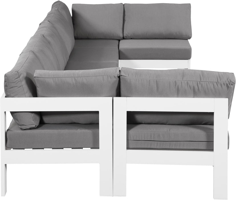 Nizuc - Outdoor Patio 7 Piece Modular Sectional With White Frame