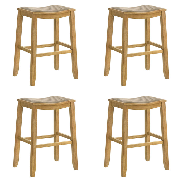 Iyani - Coastal Modern Wood Bar Height Kitchen Bar Stool