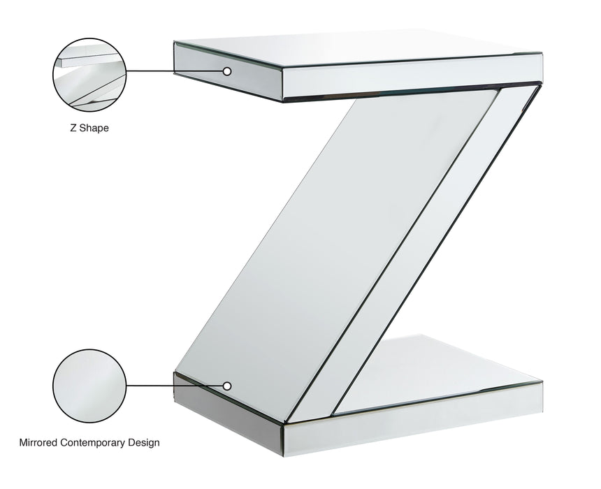 Zee - End Table - Pearl Silver