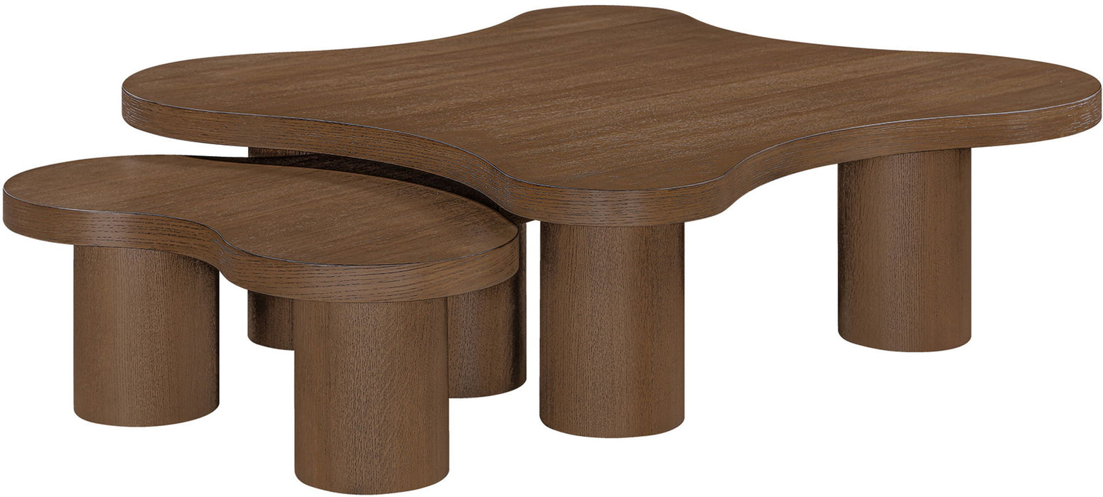 Cove - Oak Veneer And Solid Wood 2 Piece Coffee Table