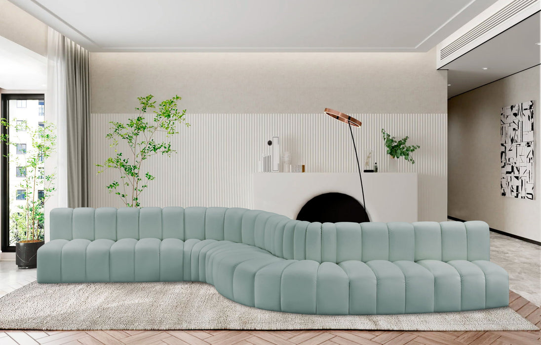 Arc - Faux Leather 8 Piece Curved Modular Sofa