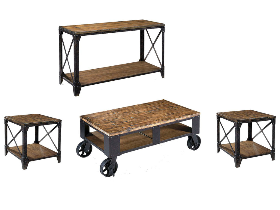 Pinebrook - Rectangular 2 Braking Casters Cocktail Table Set