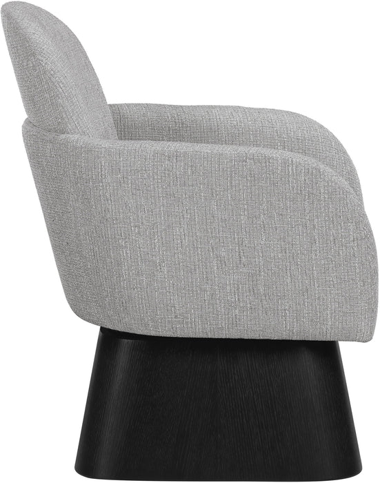 Marlowe - Linen Textured Fabric Upholstered Swivel Accent Chair - Stained Black